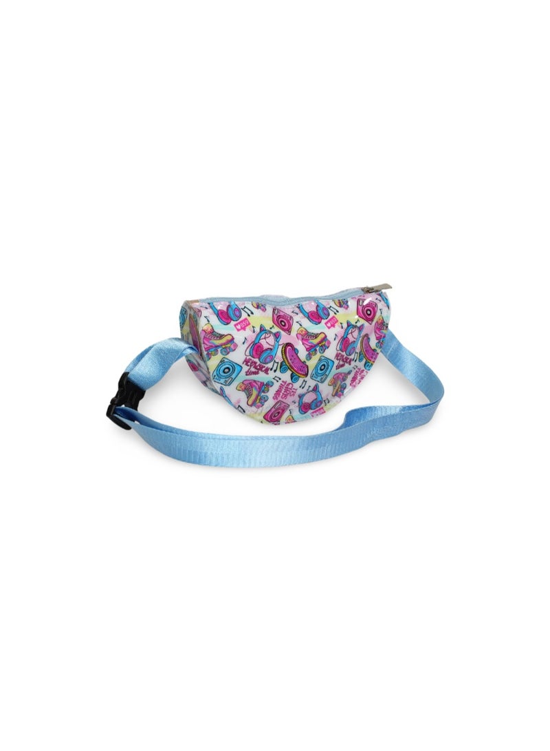 فانسي حقيبة خصر للبنات - لون أزرق فاتح بتصميم لوح تزلج - Image 2